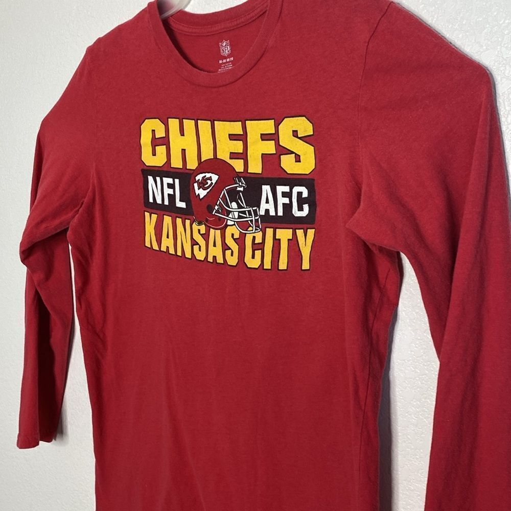 NFL Chiefs Red Ling Sleeves T Shirt Size XL - Picture 2 of 8